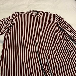 Satin burgundy striped shirt